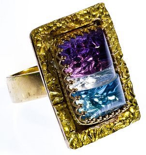 14k Gold and Semi-Precious Gemstone Ring