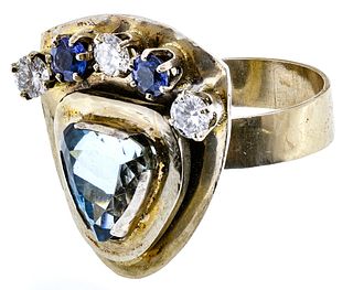 14k White Gold and Semi-Precious Gemstone Ring