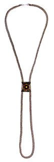 14k Gold and Citrine Lariat Style Necklace