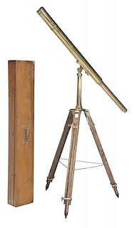 Vintage Cased Brass Telescope