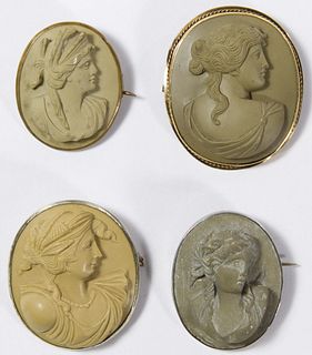 Carved Lava Cameo Pin Assortment