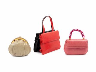 Three Judith Leiber Lizard Handbags, 1980-90s