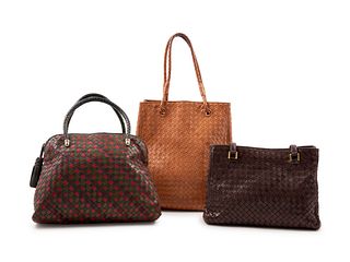 Three Bottega Veneta Intrecciato Handbags, 1980-2000s