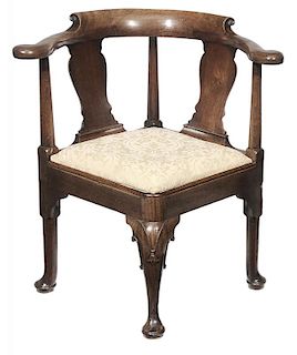 Queen Anne Mahogany Corner Chair