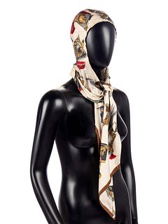 Vintage Hermes Silk Hood, Head Wrap, 1960-70s