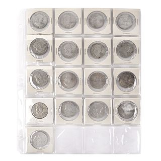 Seventeen (17) U.S. Franklin Silver Half Dollars