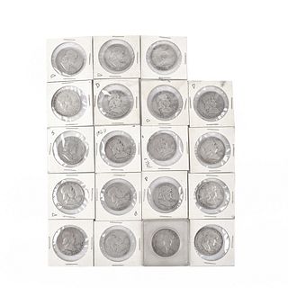 Nineteen (19) U.S. Franklin Silver Half Dollars