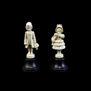 Pair of European Carved Miniature Figurines