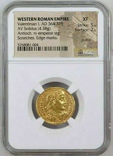 Valentinian I. AD 364-375. AV Solidus (21mm, 3.52 g, 6h).