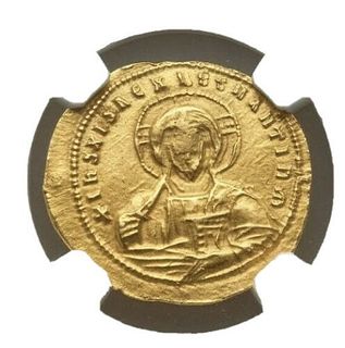 John I Tzimisces (AD 969-976). gold histamenon nomisma (23mm, 4.34 gm, 7h). NGC AU