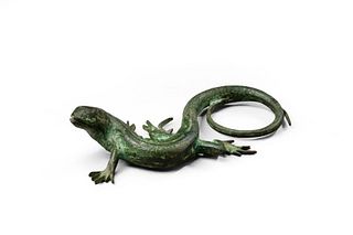 Bronze Lizard Business Card Holder