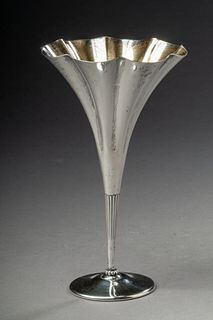 Tiffany & Co. Sterling Fluted Vase.