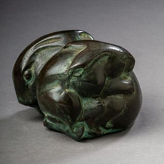 Bronze Rabbit Sculpture.