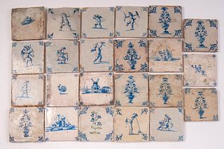 Twenty Three Dutch Delft Tiles.