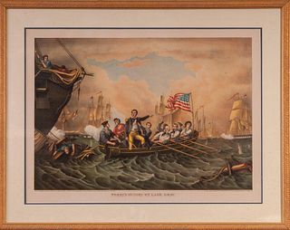 Kurz & Allison Lithograph. "Perry's Victory on Lake Erie."