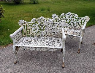A Pair of Cast Iron Garden Seats.