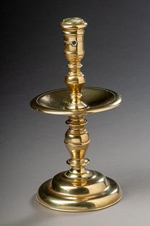 17th Century Dutch Brass Heemskerk Candlestick.