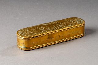 Early German Brass Tobacco Box.