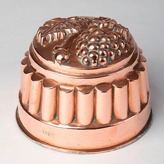 French Copper Round Figural Mould, Circa 1890.