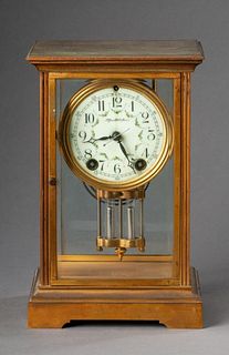 A. Stowell Brass Mantle Clock.