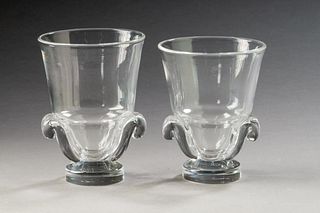 Pair of Steuben Crystal Vases.
