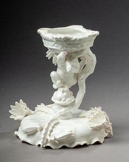 Moore Bros. Porcelain Blanc De Chine Cherub Centerpiece.