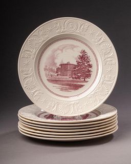 Eight Wedgwood Amherst College Plates