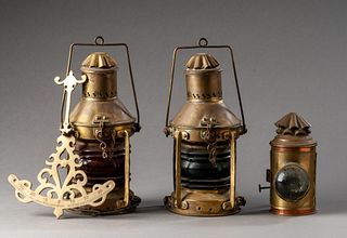 Pair of Brass Ship's Lanterns.