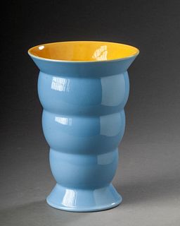 Mettlach Blue Vase.
