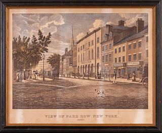 View of Park Row, New York, 1830.