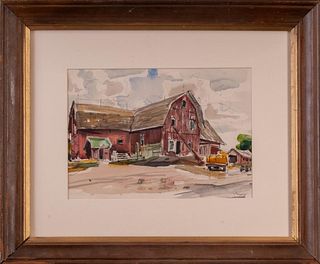 Watercolor Painting of a NH Barn.