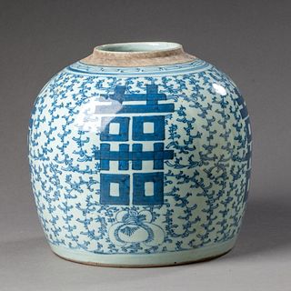 Chinese Blue and White Ginger Jar.