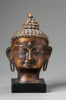 Cast Bronze Bust of Avalokiteshvara.