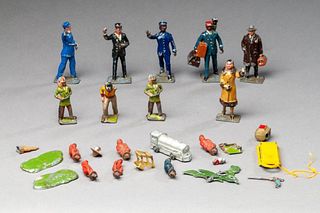 Group of Tin Railroad Figures.