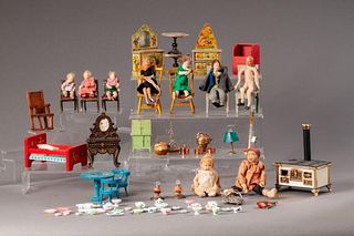 Large Collection of Dolls and Dollhouse Items.
