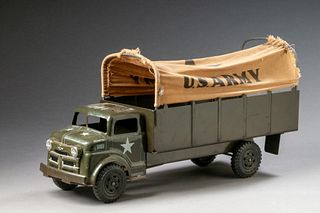 Vintage Marx Lumar Pressed Steel US Army Toy Truck.