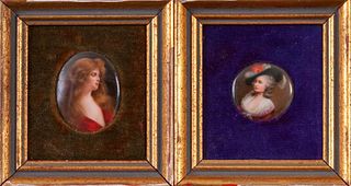 Two Victorian Miniature Oval Portraits.
