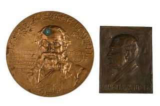 Two Bronze Plaques of Authors.