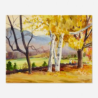 John Whorf, Berkshire Fall Landscape (double sided)