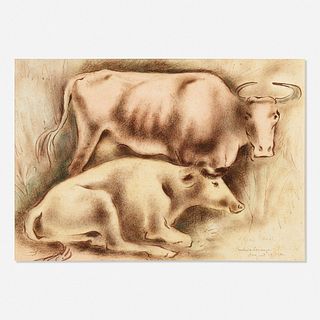 George Biddle, Untitled (two cows)
