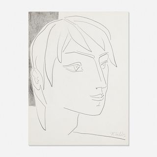 Françoise Gilot, Untitled (young man with tousled hair)