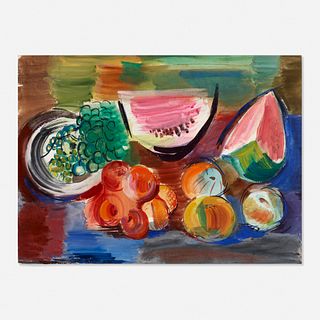 Vaclav Vytlacil, Untitled (still life with peaches and watermelon)