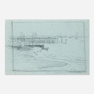 Edward Potthast, Dock with Sailboat