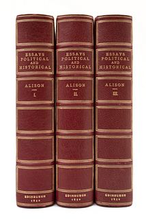Alison, Archibald. Essays: Political, Historical and Miscellaneous. Edinburgh - London, 1850. Tomos I - III. Piezas: 3.
