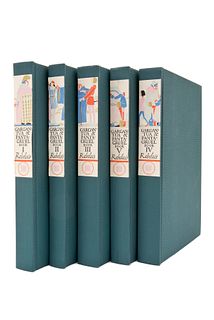 Rabelais, François. Gargantua and Pantagruel. New York: The Limited Editions Club, 1936. Edición de 1,500 ejemplares. Piezas: 5.