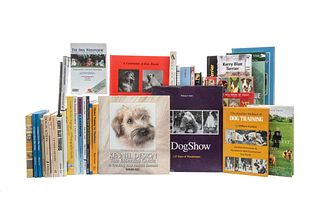 Caja de Libros sobre Perros.  Algunos títulos: Know Your Welsh Terrier. The Book of All Terriers. The Dog Show... Piezas: 38.