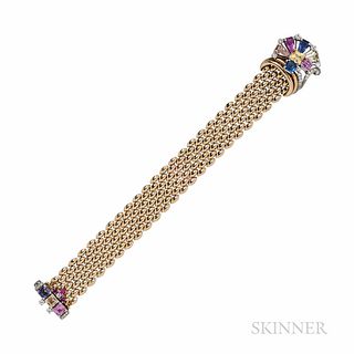 Oscar Heyman Fancy Colored Sapphire and Diamond Bracelet