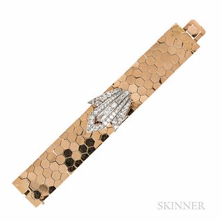 18kt Gold and Platinum and Diamond Covered Watch
