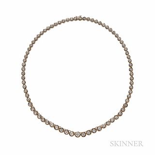 14kt Gold and Diamond Riviere