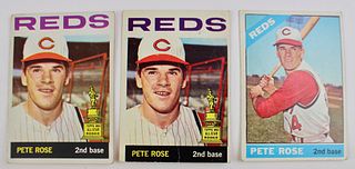 Three Pete Rose Baseball Cards